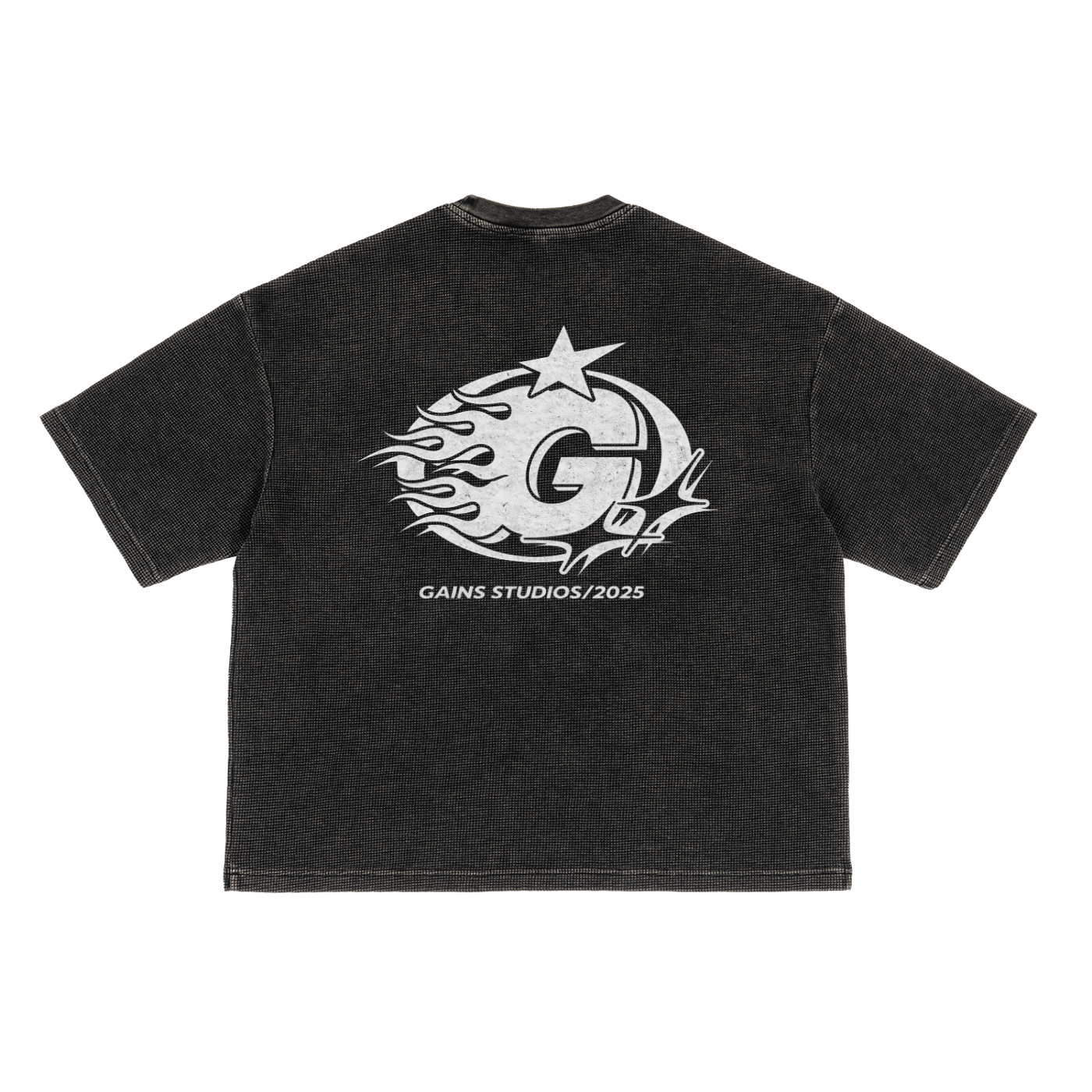 “Roll The Dice” Textured Waffle Washed Boxy T-Shirt