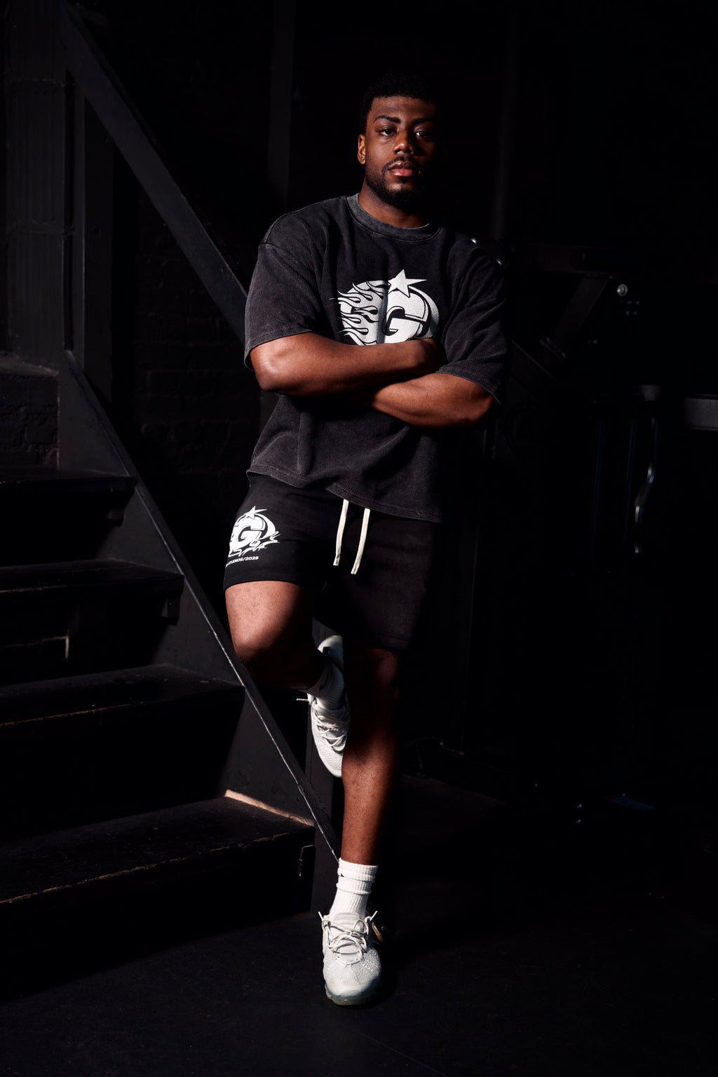 “Roll The Dice” Sun Fade Raw Edge Cotton Shorts