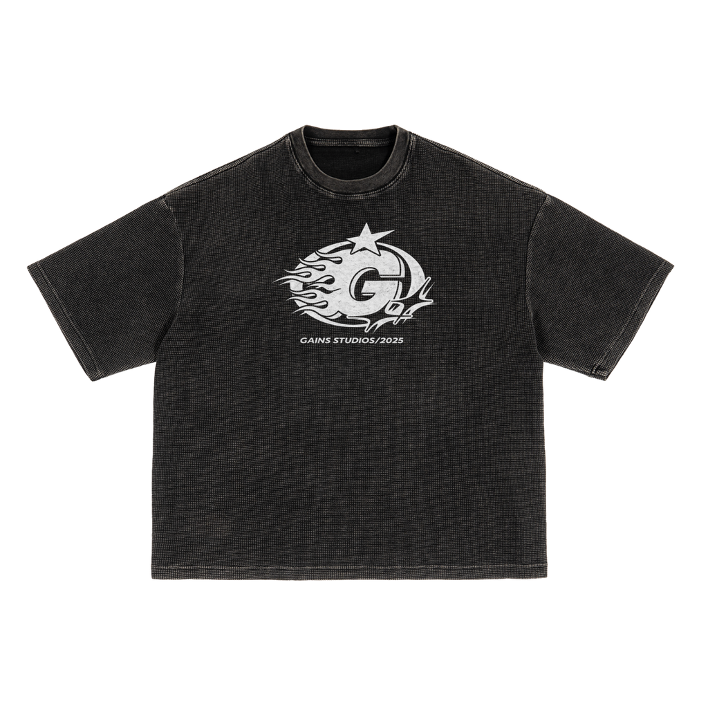 “Roll The Dice” Textured Waffle Washed Boxy T-Shirt