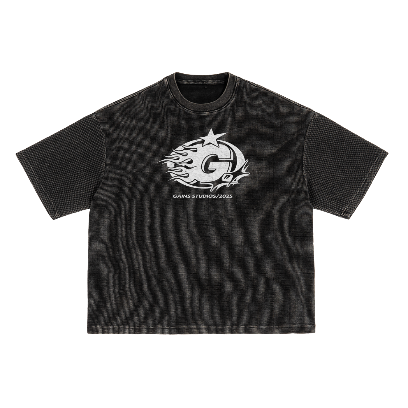“Roll The Dice” Textured Waffle Washed Boxy T-Shirt