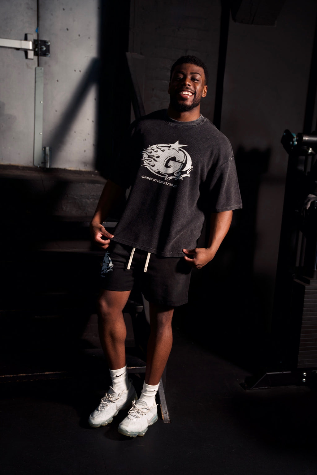 “Roll The Dice” Textured Waffle Washed Boxy T-Shirt